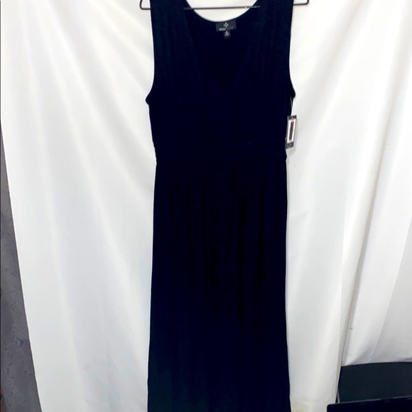 NWT Ronni Nicole size XL Black Sheath Maxi Dress Faux wrap braided elasticwaist - Picture 1 of 11